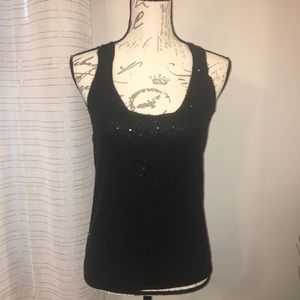 J. Crew Beautiful Black Top with Sequins Sz Medium